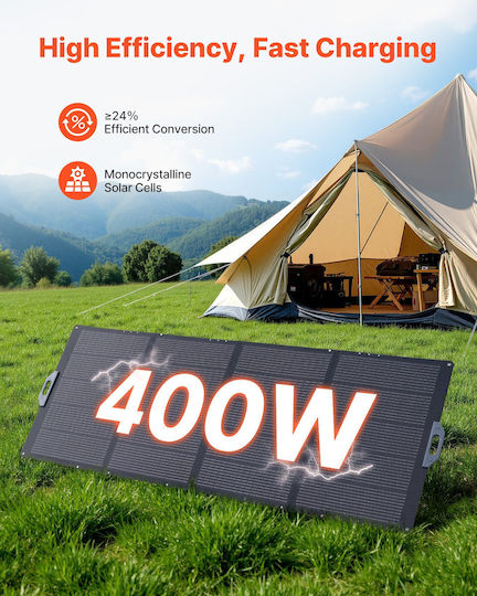 Vevor Panou Solar Portabil Pliabil 400W Eficiență Ridicată 24% Ip67 Mc4 & 10--1 Adaptor Dc Pentru Stații de Energie Bxzdtynb1400dwub1001v2