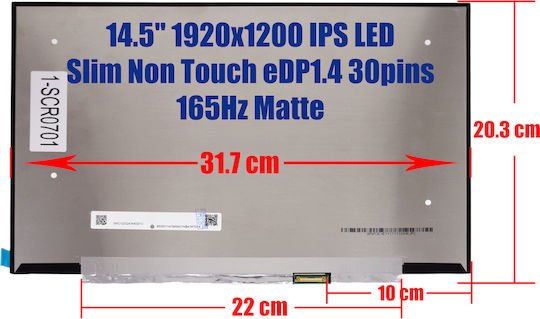 Laptop Screen Monitor Lenovo Thinkpad P14s Gen 5 Type 21g2 21g3 N145jca-elk Sd11k78434 5d10v82491 5d10v82490 14.5'' 1920x1200 WUXGA IPS LED Slim Non Touch eDP1.4 30pins 165Hz Matte Code 1-scr0701