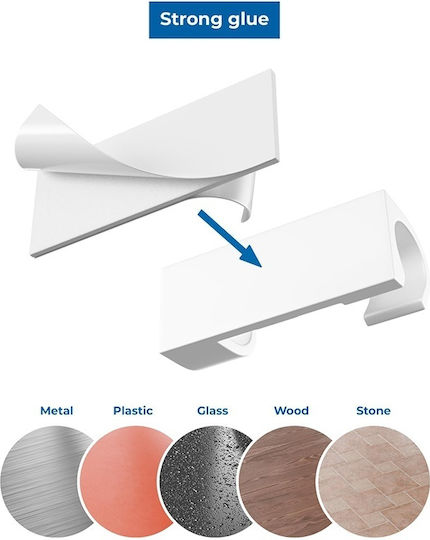 Set 20 White Self-adhesive Cable Holders Mk5535 Deleycon