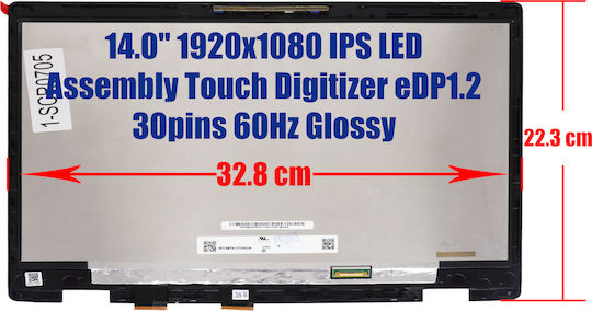 Laptop Screen Monitor Asus Expertbook B3 Flip B3402fea B3402fea-1a 90nx0491-r21000 N140hce-en2 Assembly Touch Digitizer 14.0'' 1920x1080 FHD IPS LED EDP1.2 30pins 60Hz Glossy Code 1-scr0705