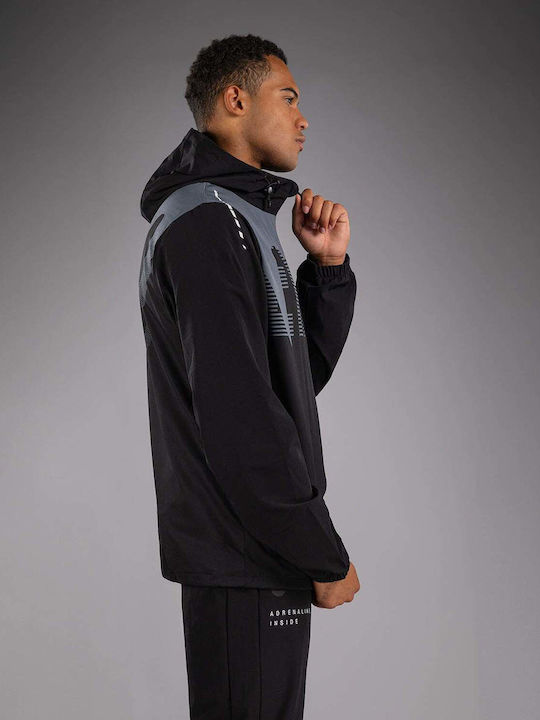 Sweatshirt with Hood Black/silver Grey