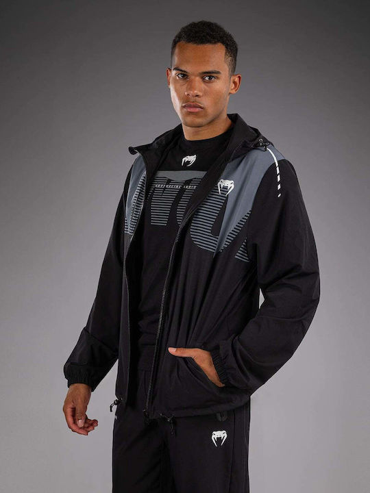 Sweatshirt with Hood Black/silver Grey