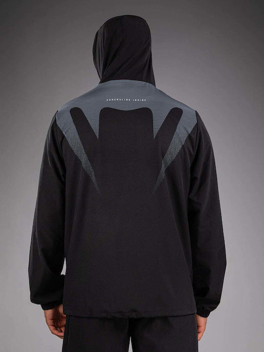 Sweatshirt with Hood Black/silver Grey