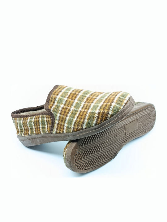 Heel Enclosed Men's Slipper Brown