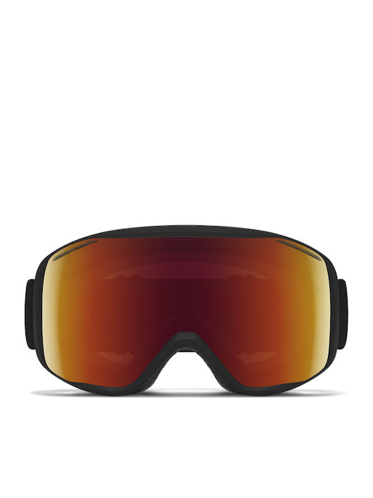 Smith Μάσκα Σκι & Snowboard Ενηλίκων Μαύρη με Φακό Καθρέπτη σε Μαύρο Χρώμα