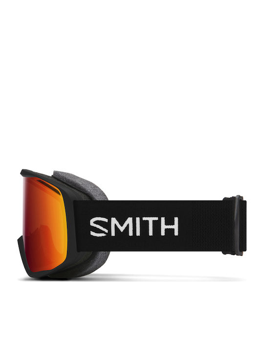 Smith Μάσκα Σκι & Snowboard Ενηλίκων Μαύρη με Φακό Καθρέπτη σε Μαύρο Χρώμα