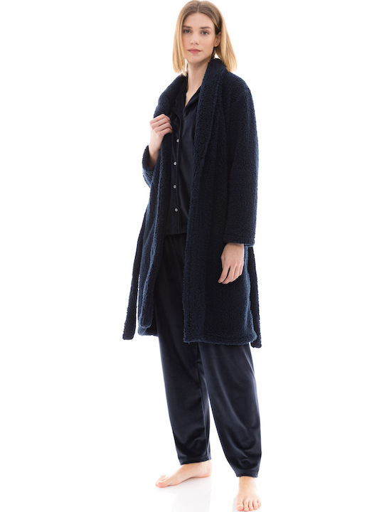 Pink Label Winter Women's Fleece Robe Beige