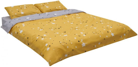 Heinner Set Cearșaf cu 1 Față de pernă Super dublu 220x240cm. Stars 4buc