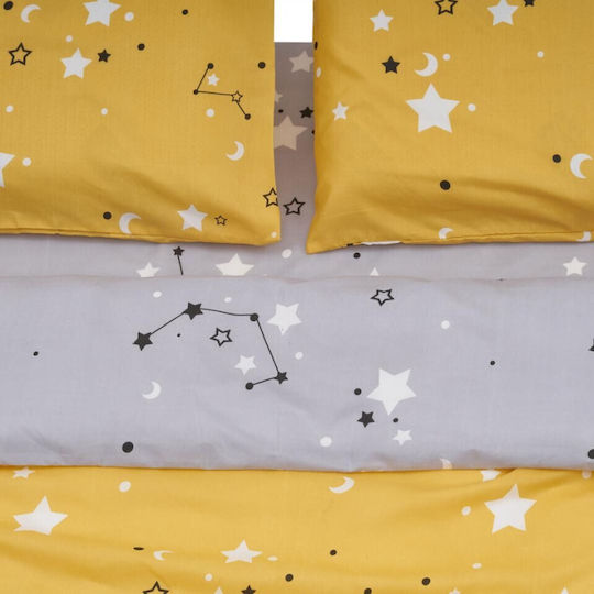 Heinner Set Cearșaf cu 1 Față de pernă Super dublu 220x240cm. Stars 4buc