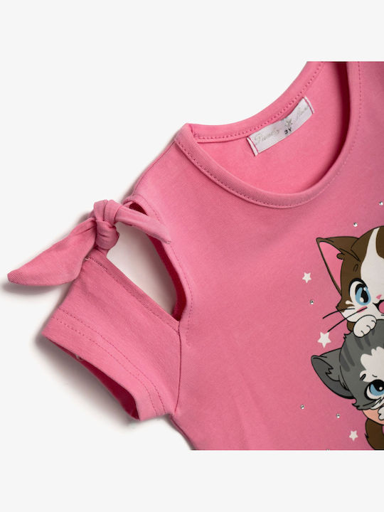 Funky Kids' Set with Leggings Summer 2pcs Pink Funky Kids' Set with Leggings Summer 2pcs Pink