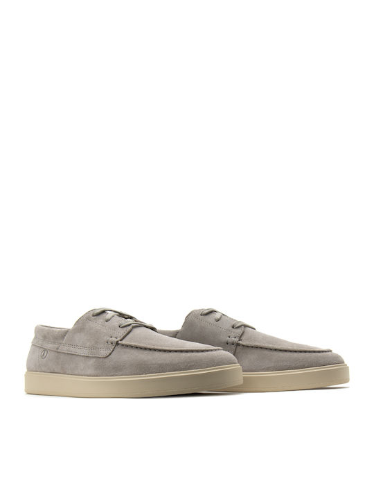 Suede Men's Boat Shoes Gray Suede