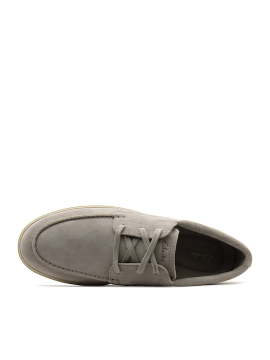 Suede Men's Boat Shoes Gray Suede