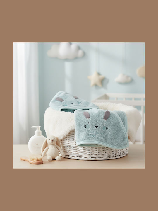 Nansydimo Baby Bath Set with Hooded Blue