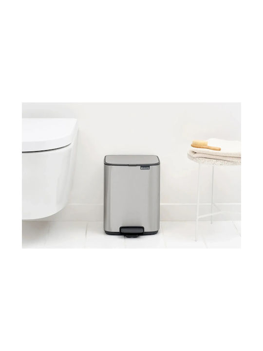 Brabantia Κάδος Απορριμμάτων από Ανοξείδωτο Ατσάλι με Πεντάλ Γκρι 7lt