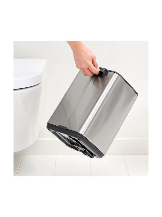 Brabantia Κάδος Απορριμμάτων από Ανοξείδωτο Ατσάλι με Πεντάλ Γκρι 7lt