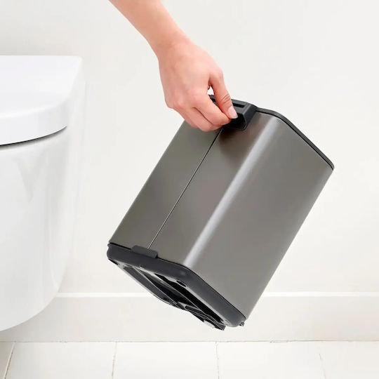 Brabantia Bo Pedal Μεταλλικό Καλαθάκι Μπάνιου 4lt Γκρι
