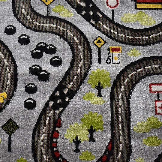 Saray Home 3d City Adventure Детско килимче Сив 160x210см