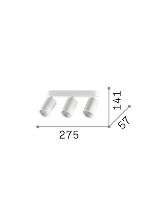 Ideal Lux Τριπλό Σποτ σε Λευκό Χρώμα