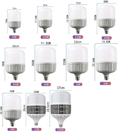 LED крушка 30W за фасунга E27 Неутрално бяло