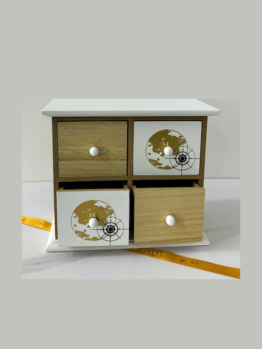 Velve Μίνι Συρταριέρα Ξύλινη 22x9x19cm