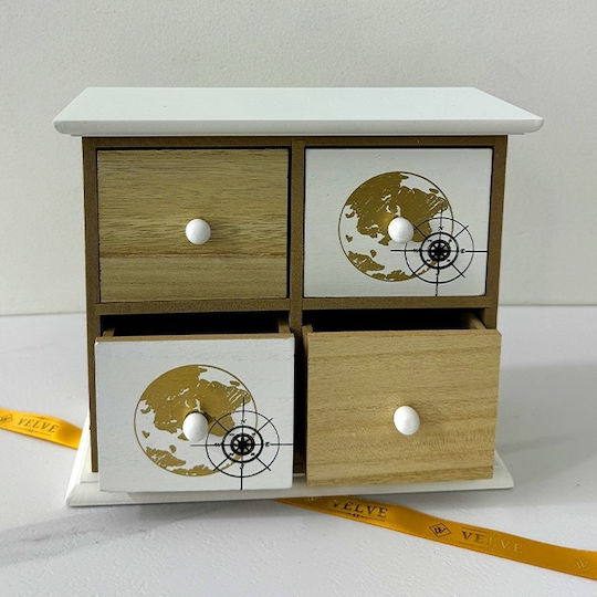Velve Μίνι Συρταριέρα Ξύλινη 22x9x19cm