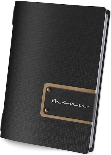 DAG Style Leather Menu Holder in Black Colour cm Set 18 Pieces Chef