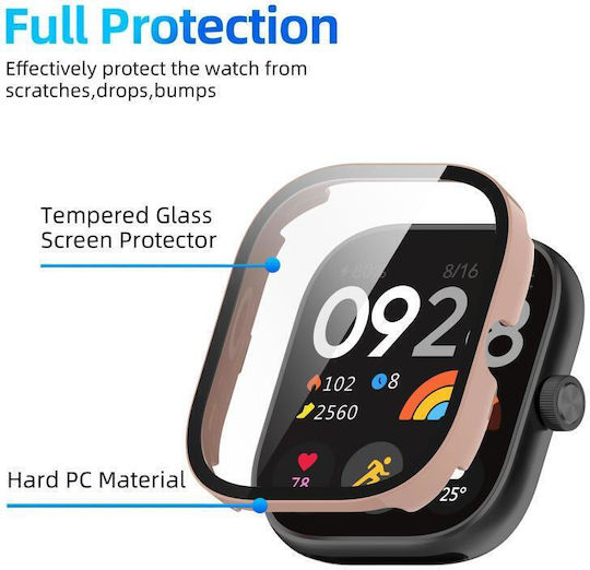 Redmi Watch 4 Xdfind Gehärteter Film Integrierter PC Watch Schutzabdeckung Rosa