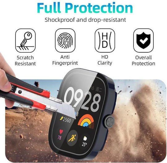 Redmi Watch 4 Xdfind Tempered Film Integrated Pc Watch Protective Cover Ink Blue