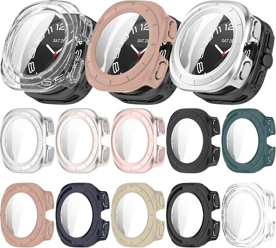 Samsung Galaxy Watch 7 40 mm Gehärtete Displayschutzfolie Integrierter Wasserdichter Pc Uhren Schutzabdeckung Silber