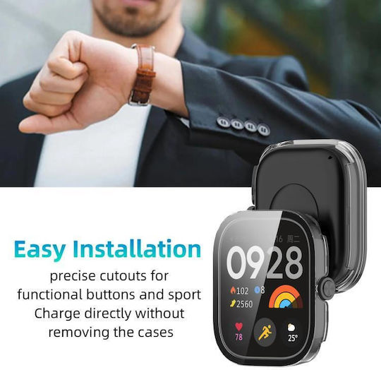 Redmi Watch 4 Xdfind Gehärtete Folie Integrierter Pc Watch Schutzcover Transparent Weiß