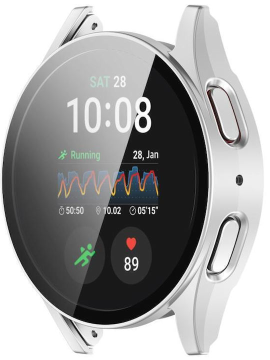 Samsung Galaxy Watch 7 40mm Tempered Film Integrated Waterproof Pc Watch Protective Cover Silver