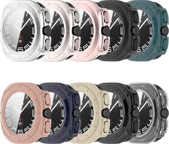 Samsung Galaxy Watch 7 40 mm Gehärtete Displayschutzfolie Integrierter Wasserdichter Pc Uhren Schutzabdeckung Elfenbein