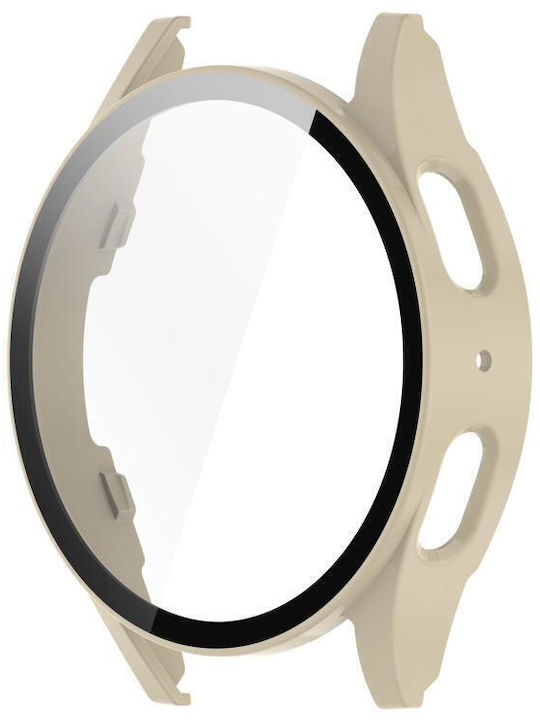 Samsung Galaxy Watch 7 40mm Tempered Film Integrated Waterproof Pc Watch Protective Cover Ivory