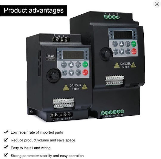 Ρυθμιστής Στροφών VFD 5.5kW Τριφασικός σε Τριφασικό 380V - Inverter Μετατροπέας Συχνότητας