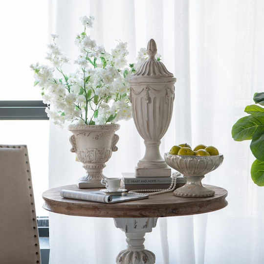 Artekko Decorative Vase Pedestal White Diameter 21xHeight 43cm