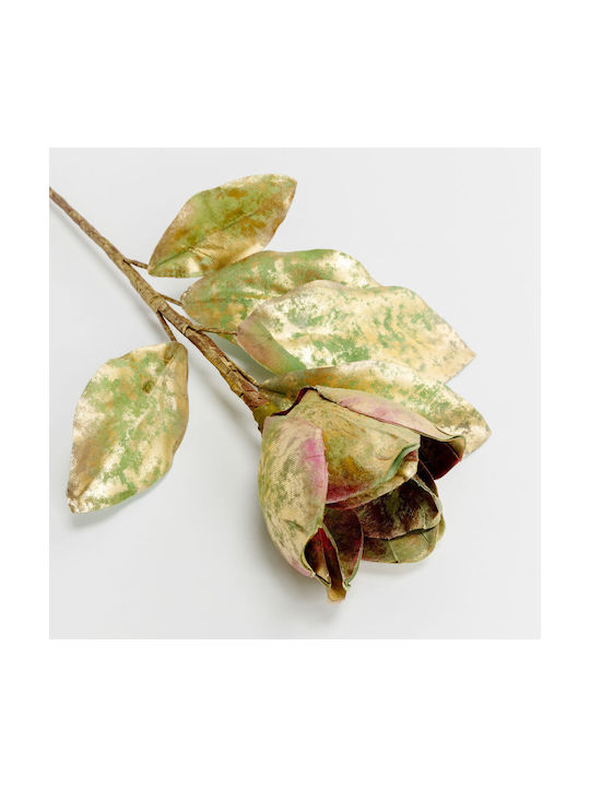 Magnolie Künstliche Blume Stoff PVC Grün Gold 58 Set aus 12 Stück 030778 Stoff PVC