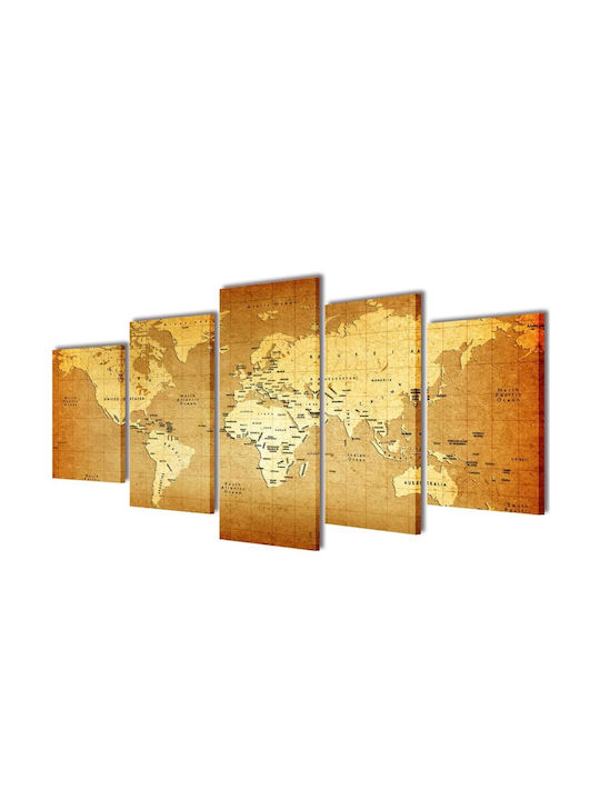 vidaXL Πεντάπτυχος Πίνακας σε Καμβά 50x100cm