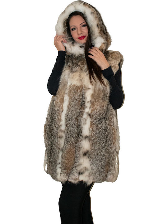 Women's Sleeveless Short Fur Multicolour