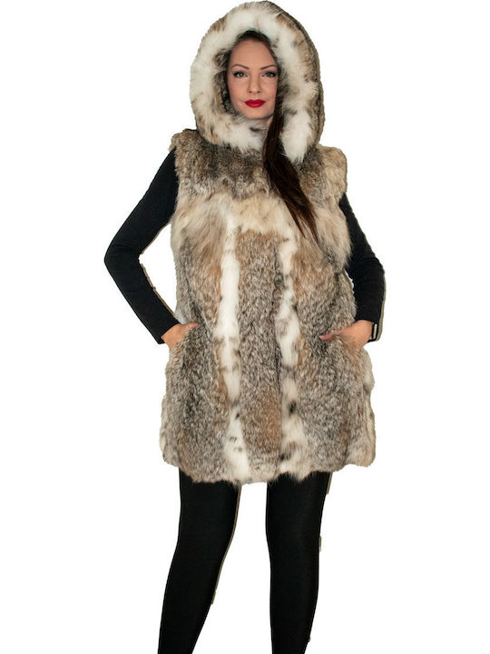 Women's Sleeveless Short Fur Multicolour