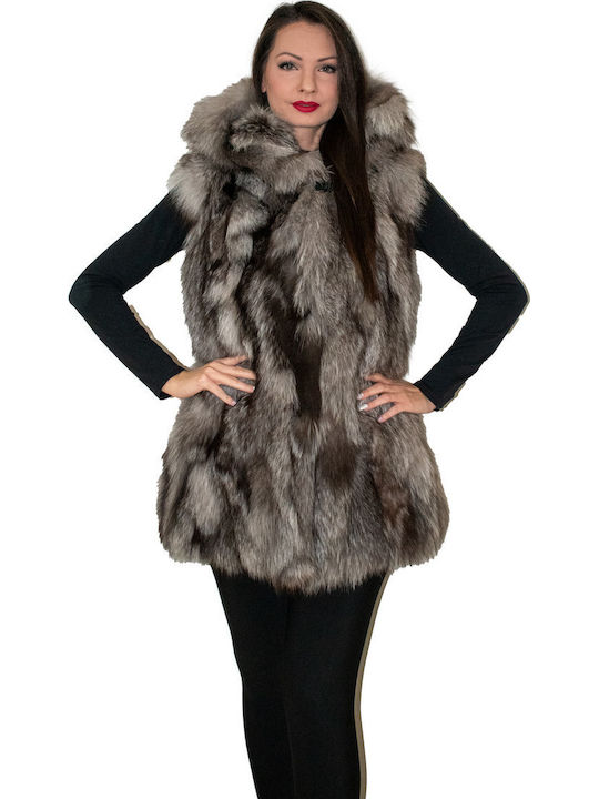 Women's Sleeveless Short Fur Multicolour