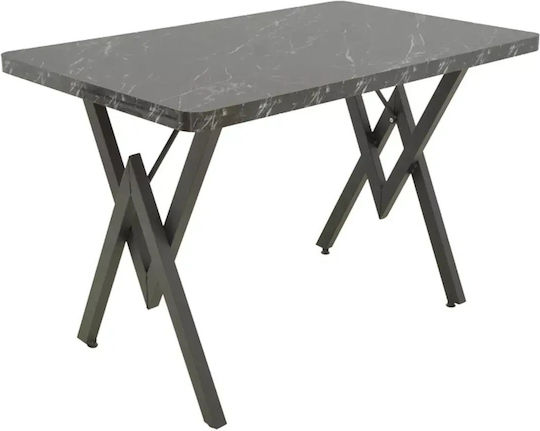 Vertex Τραπεζαρίας Μαύρο Εφέ Μαρμάρου 110x70x72εκ. Vertex Τραπεζαρίας Μαύρο Εφέ Μαρμάρου 110x70x72εκ.