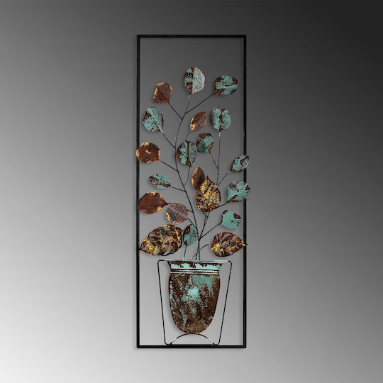 Wallity Διακοσμητικό Τοίχου Alder Καφέ από Μέταλλο 90x4x32cm