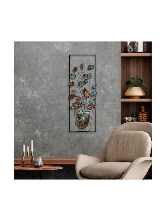 Wallity Wall Decor Alder Brown Made of Metal 90x4x32cm