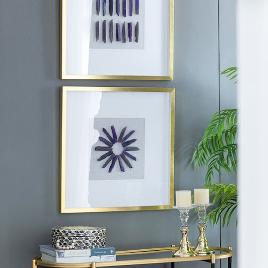 Artekko Purple Wall Decor Made of Plastic 60x3x60cm 2 Pieces