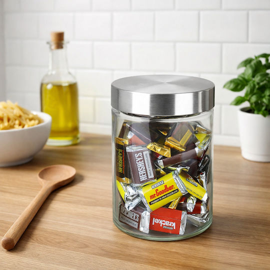 GTSA General Use Glass Transparent Vase with Lid 1250ml