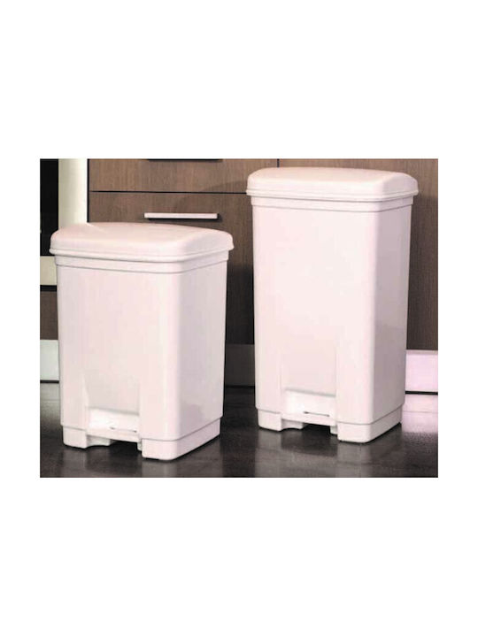 Homestyle Homestyle Mülleimer Kunststoff mit Pedal Beige 40lt