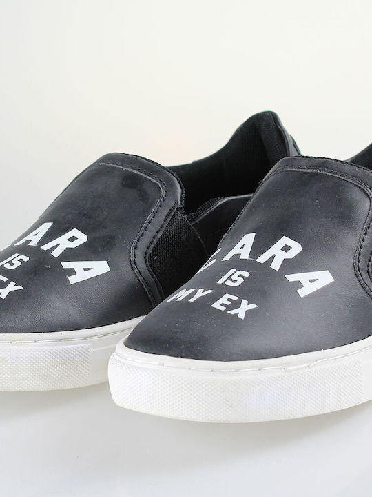Дамски Slip-On от Синтетична Кожа Черни