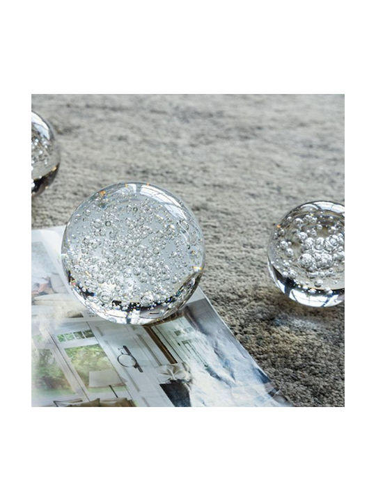 Decorative Glass Spheres Set 2 Pieces 70372-sa 9.9x9.9x9.9cm Clear Glass