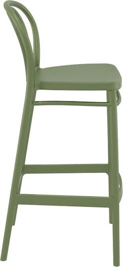 Hocker für Bar Für den Außenbereich aus Polypropylen Victor Olive Green 4Stück 45x52x106cm