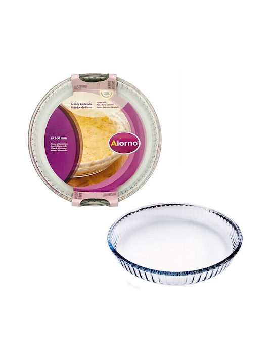 Alorno Glass Round Heat-Resistant Cookware for Tart 26x26cm